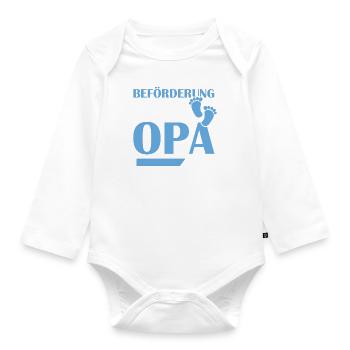Beförderung zum Opa 2025 - Baby Bio-Langarm-Body - Weiß - Vorne