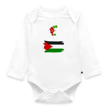 Free palestine - Body Bébé bio manches longues - blanc - Devant