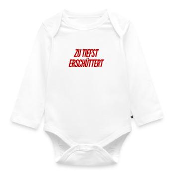 zu tiefst erschüttert - Baby Bio-Langarm-Body - Weiß - Vorne