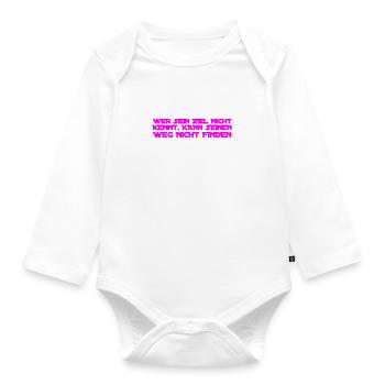 das Ziel kennen - Baby Bio-Langarm-Body - Weiß - Vorne