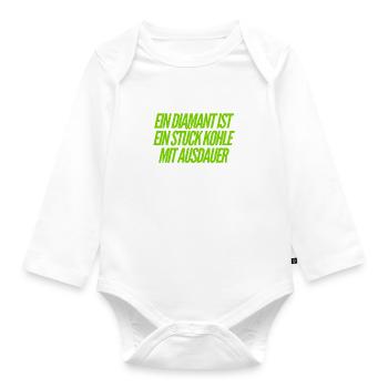 Kohle mit Ausdauer - Baby Bio-Langarm-Body - Weiß - Vorne