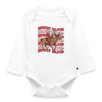 Howdy Santa Cowboy Western - Baby Bio-Langarm-Body - Weiß - Vorne