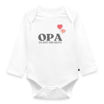 Opa du bist der Beste - Baby Bio-Langarm-Body - Weiß - Vorne