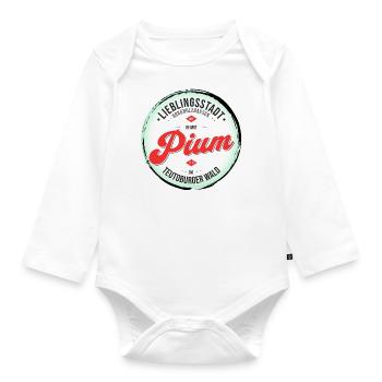 Lieblingsstadt Borgholzhausen: Pium Souvenir - Baby Bio-Langarm-Body - Weiß - Vorne