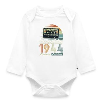 Legendary Since 1944 Vintage Birthday Gift - Organic Longsleeve Baby Bodysuit - white - Front