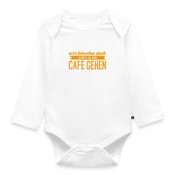 Lust auf einen Kaffee? - Baby Bio-Langarm-Body - Weiß - Vorne
