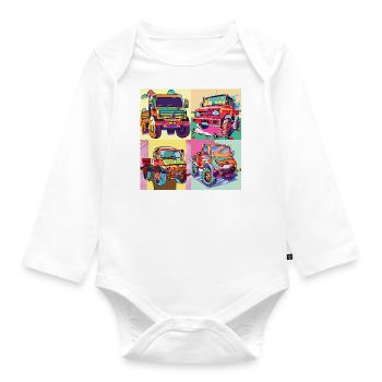 Unimog - Evolution - Warhol - Outil motorisé universel - Body Bébé bio manches longues - blanc - Devant