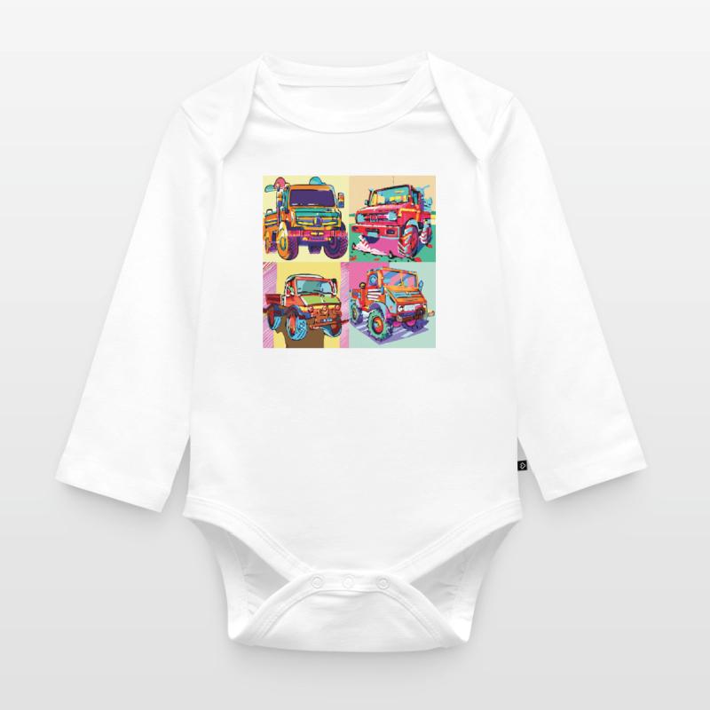 Unimog - Evolution - Warhol - Universal Motorized Tool Organic Longsleeve Baby Bodysuit