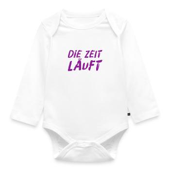 ich schau auf die Uhr - Baby Bio-Langarm-Body - Weiß - Vorne
