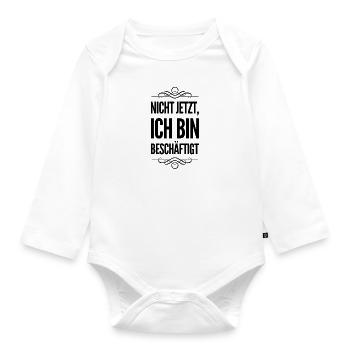ich habe zu tun - Baby Bio-Langarm-Body - Weiß - Vorne