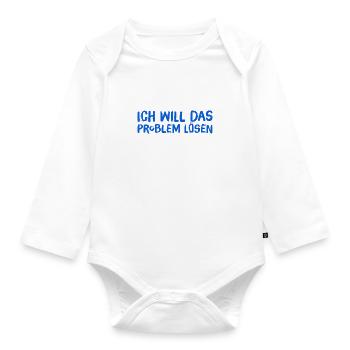 ich will das Problem lösen - Baby Bio-Langarm-Body - Weiß - Vorne