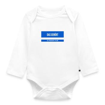 Teil meines Planes - Baby Bio-Langarm-Body - Weiß - Vorne