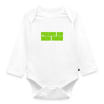 bitte kurz fassen - Baby Bio-Langarm-Body - Weiß - Vorne