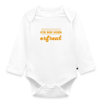 die Freude ist auf meiner Seite - Baby Bio-Langarm-Body - Weiß - Vorne