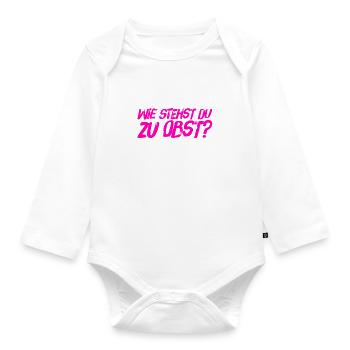 Wie ist deine Meinung zu Obst? - Baby Bio-Langarm-Body - Weiß - Vorne