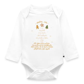 Weihnachtsbaum Plätzchen Kekse Rezept Weihnachten - Baby Bio-Langarm-Body - Weiß - Vorne
