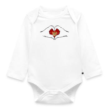 Montenegro Flaggeform used - Baby Bio-Langarm-Body - Weiß - Vorne