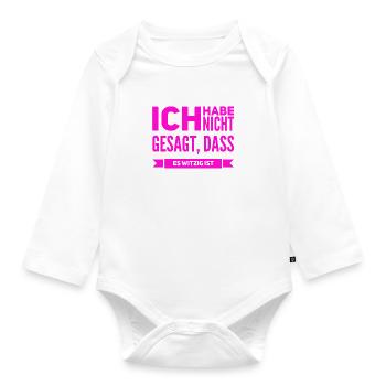 ich kann nicht lachen - Baby Bio-Langarm-Body - Weiß - Vorne