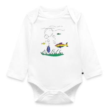 Fische im Meer - Baby Bio-Langarm-Body - Weiß - Vorne