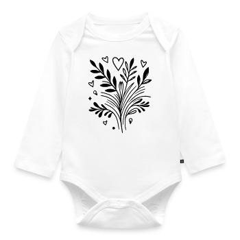 Herzbaum Ast - Baby Bio-Langarm-Body - Weiß - Vorne