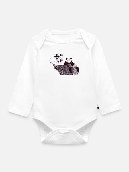 Panda 5x5 Seki - Baby Bio-Langarm-Body - Weiß