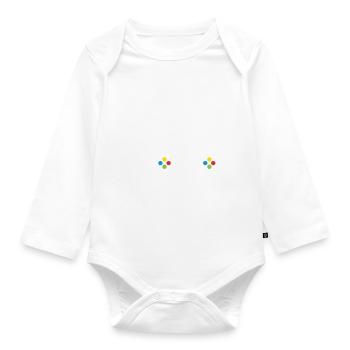 Niveau Papy Débloqué Futur Grand Père 2024 Cadeau - Body Bébé bio manches longues - blanc - Devant