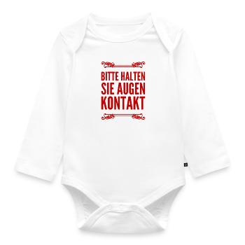 halten sie Augenkontakt - Baby Bio-Langarm-Body - Weiß - Vorne