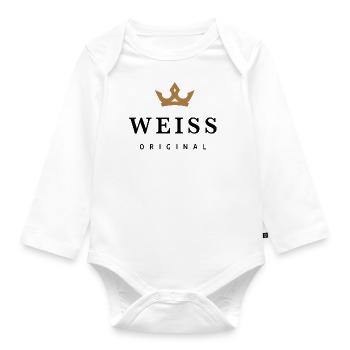 White - Organic Longsleeve Baby Bodysuit - white - Front