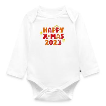 nautical happy christmas 2023 - Baby Bio-Langarm-Body - Weiß - Vorne