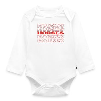 Chevaux Spécialiste Équin Expert Équestre - Body Bébé bio manches longues - blanc - Devant