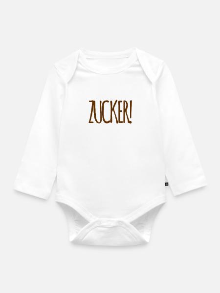 das ist Zucker - Baby Bio-Langarm-Body - Weiß