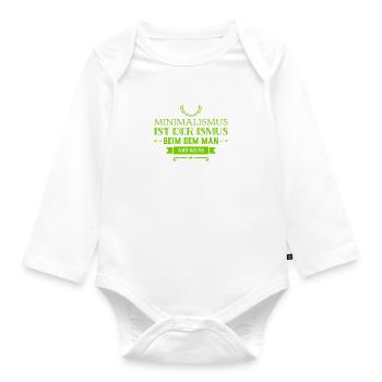 ich mag Minimalismus - Baby Bio-Langarm-Body - Weiß - Vorne
