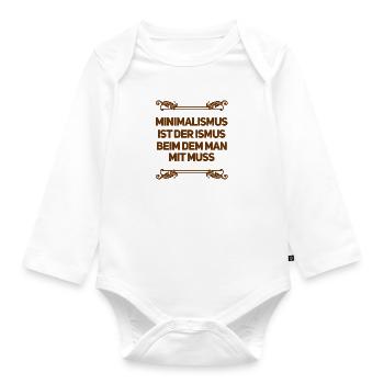 Minimalismus ist wunderbar - Baby Bio-Langarm-Body - Weiß - Vorne