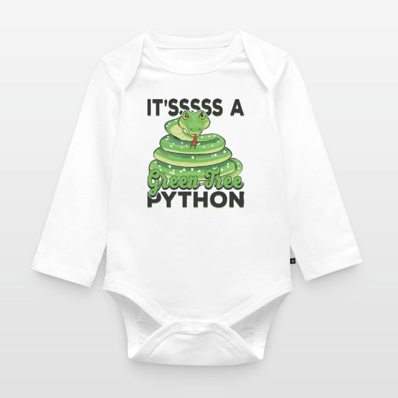 It'sssss a Green Tree Python Organic Longsleeve Baby Bodysuit