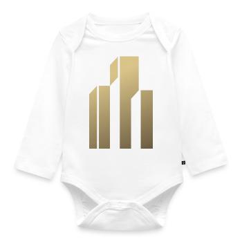 Skyscraper Logo - Organic Longsleeve Baby Bodysuit - white - Front