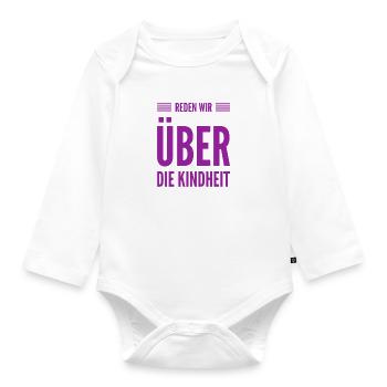 ein paar Worte zur Kindheit - Baby Bio-Langarm-Body - Weiß - Vorne