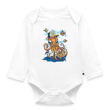 Marine Scene - Organic Longsleeve Baby Bodysuit - white - Front