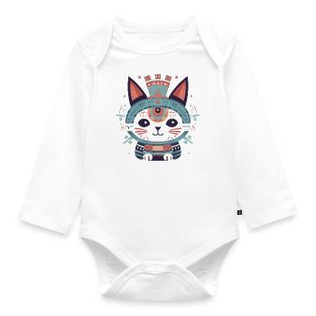 Aztec Animal Baby - Baby Bio-Langarm-Body - Weiß - Vorne