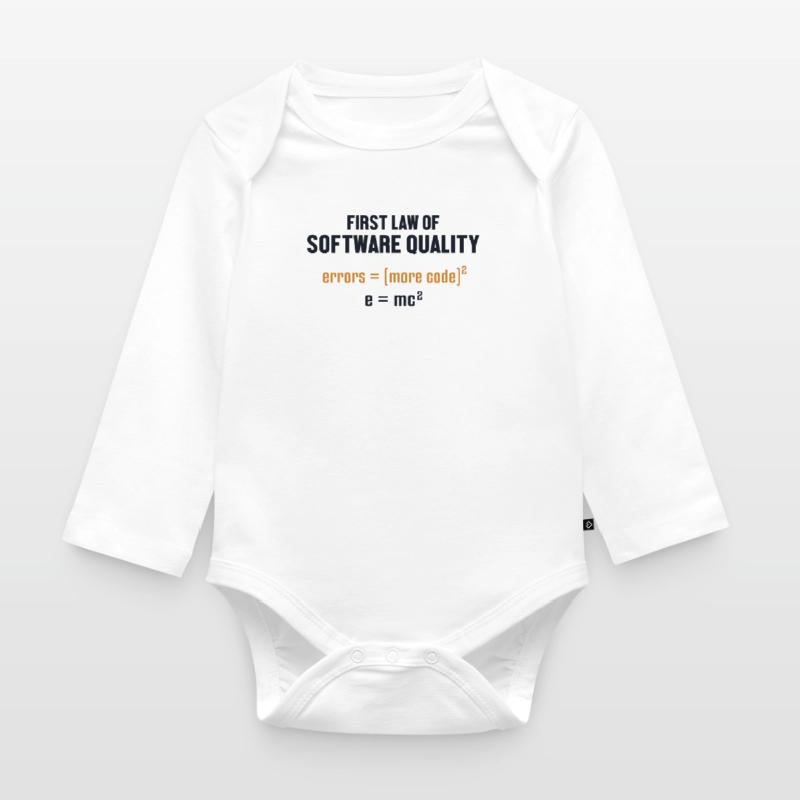 First Law of Software Quality Developer Coder Baby Bio-Langarm-Body