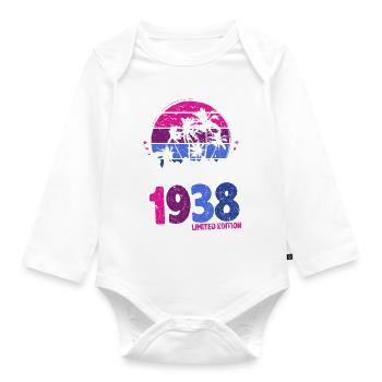 1938 Vintage Birthday Retro Vintage Gift - Organic Longsleeve Baby Bodysuit - white - Front