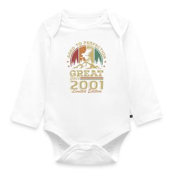 Anniversaire vintage 2001 - idée cadeau rétro 2001 - Body Bébé bio manches longues - blanc - Devant