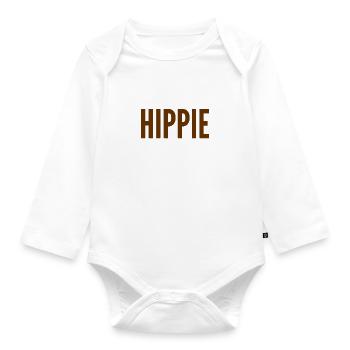 vor dir steht ein Hippie - Baby Bio-Langarm-Body - Weiß - Vorne
