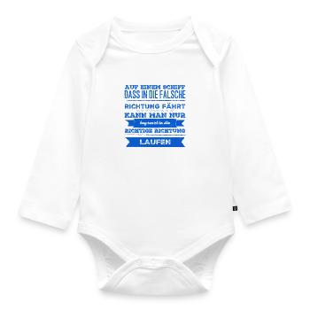 the right direction - Organic Longsleeve Baby Bodysuit - white - Front