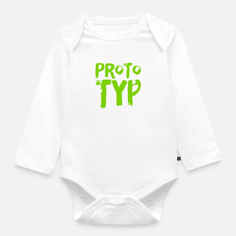 a prototype - Organic Longsleeve Baby Bodysuit - white