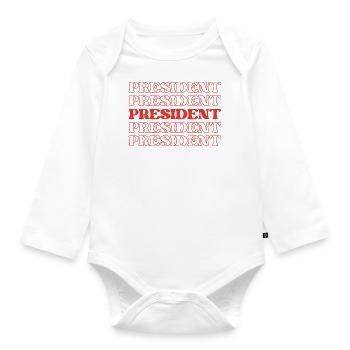 Président Chef de la direction Commandant en chef Chef - Body Bébé bio manches longues - blanc - Devant