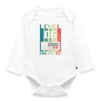Niveau 6 débloqué - Body Bébé bio manches longues - blanc - Devant