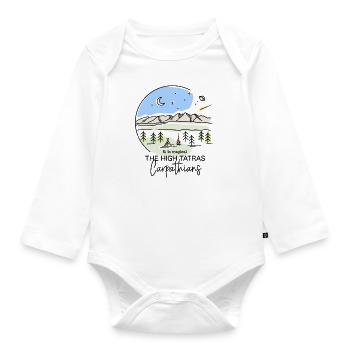 High Carpathians Hiking Souvenirs Camping Poland - Organic Longsleeve Baby Bodysuit - white - Front