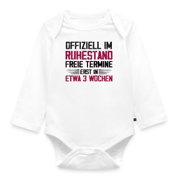 Offiziell Im Ruhestand - Baby Bio-Langarm-Body - Weiß - Vorne
