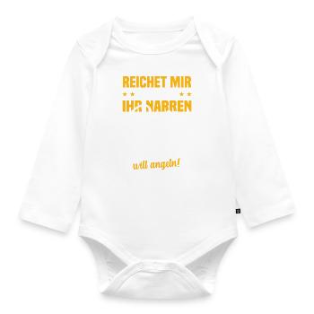 Reichet mir die rute ihr der könig will angeln! - Baby Bio-Langarm-Body - Weiß - Vorne