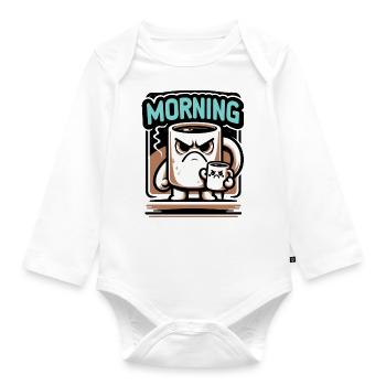 MORNING! - Organic Longsleeve Baby Bodysuit - white - Front